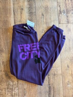 NWT freecity Deep Purple Sweatpants XS